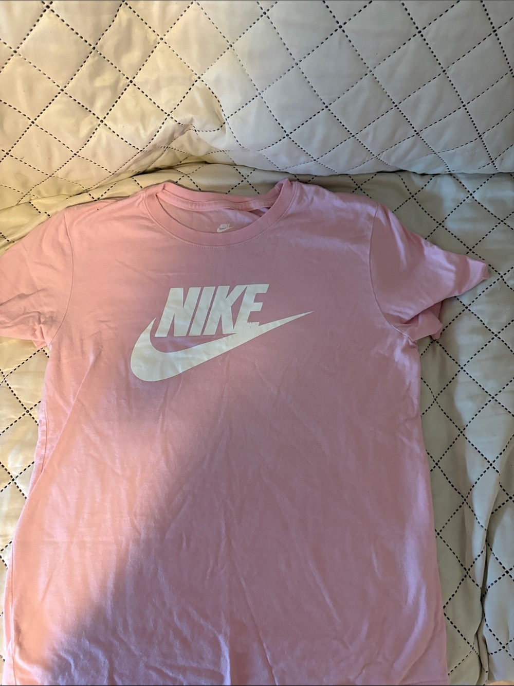 Nike Light Pink Short Sleeve Tee with White Swoosh Logo